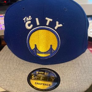 Warriors snap back flat bill hat